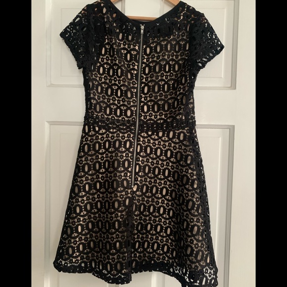 AllyB girls black lace dress with nude underlining - Picture 2 of 5